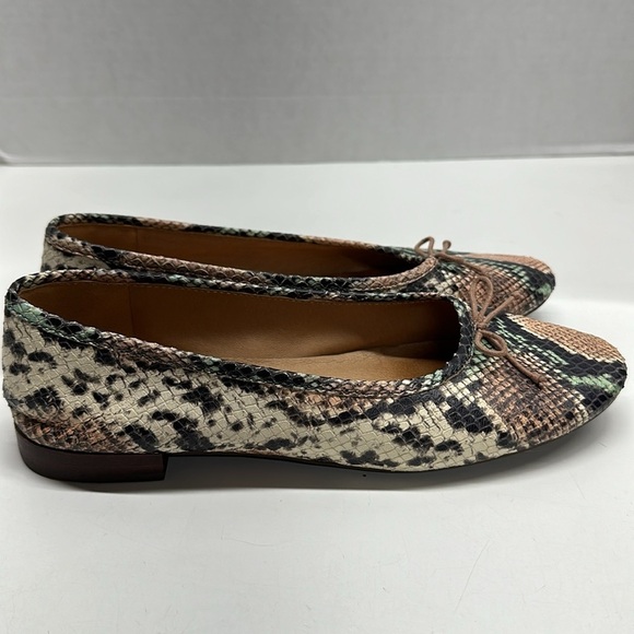 Madewell The Adelle Ballet Flat Slip On Shoes Snake Embossed Leather Size 7.5 - Picture 3 of 10